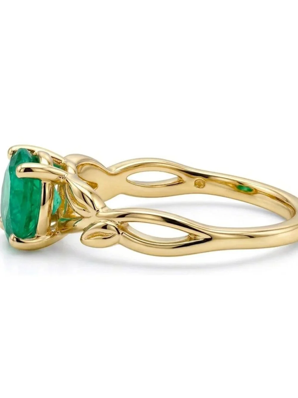 Genuine 1.95 Cts Emerald Ring 10k Solid Yellow Gold